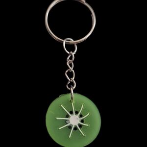Green Kiwi Slice Keychain
